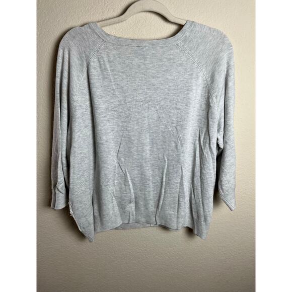Torrid | Women's Plus Size 2, Sweater w/ Lace Cardigan Gray - Picture 2 of 4